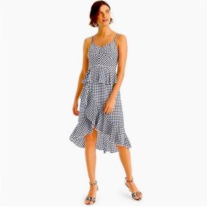 J. Crew Ruffle Gingham Silk Dress